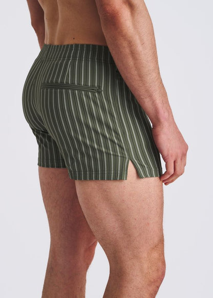 POSTMARC Pinstripe Seersucker Swim Shorts W/ Mesh Lining - Ranger