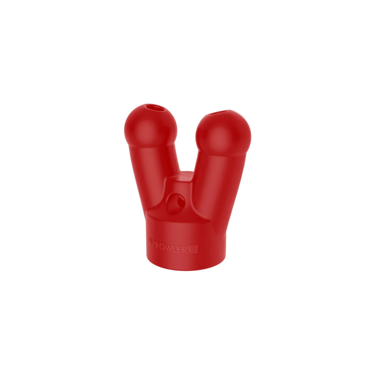 Red plastic prowler red topper dual-port car phone mount with rounded bulbous arms for secure device holding