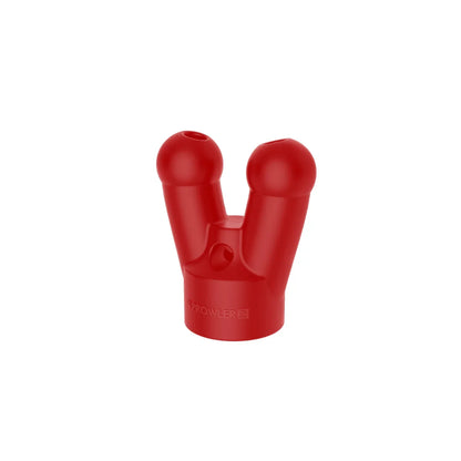 Red plastic prowler red topper dual-port car phone mount with rounded bulbous arms for secure device holding