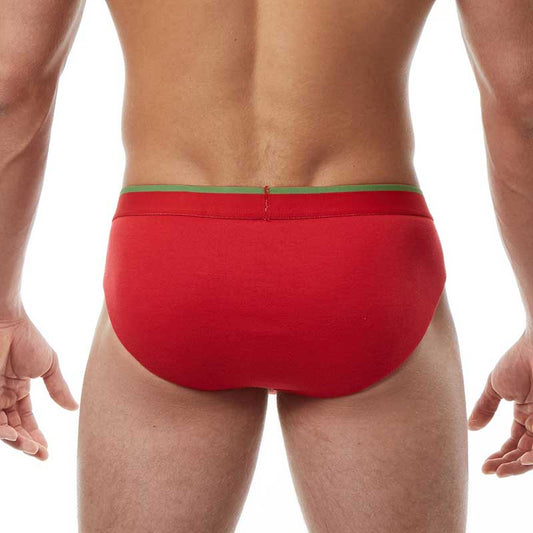 Papi heritage clasico hip brief underwear in red with a green waistband medium size from a 3 pack set