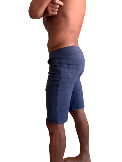 Performance premium urban tactical dress shorts in navy blue heather with multiple pockets for versatile use