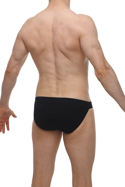 Black petitq bikini aizy modal briefs with smooth, form-fitting fabric and sleek minimalist design