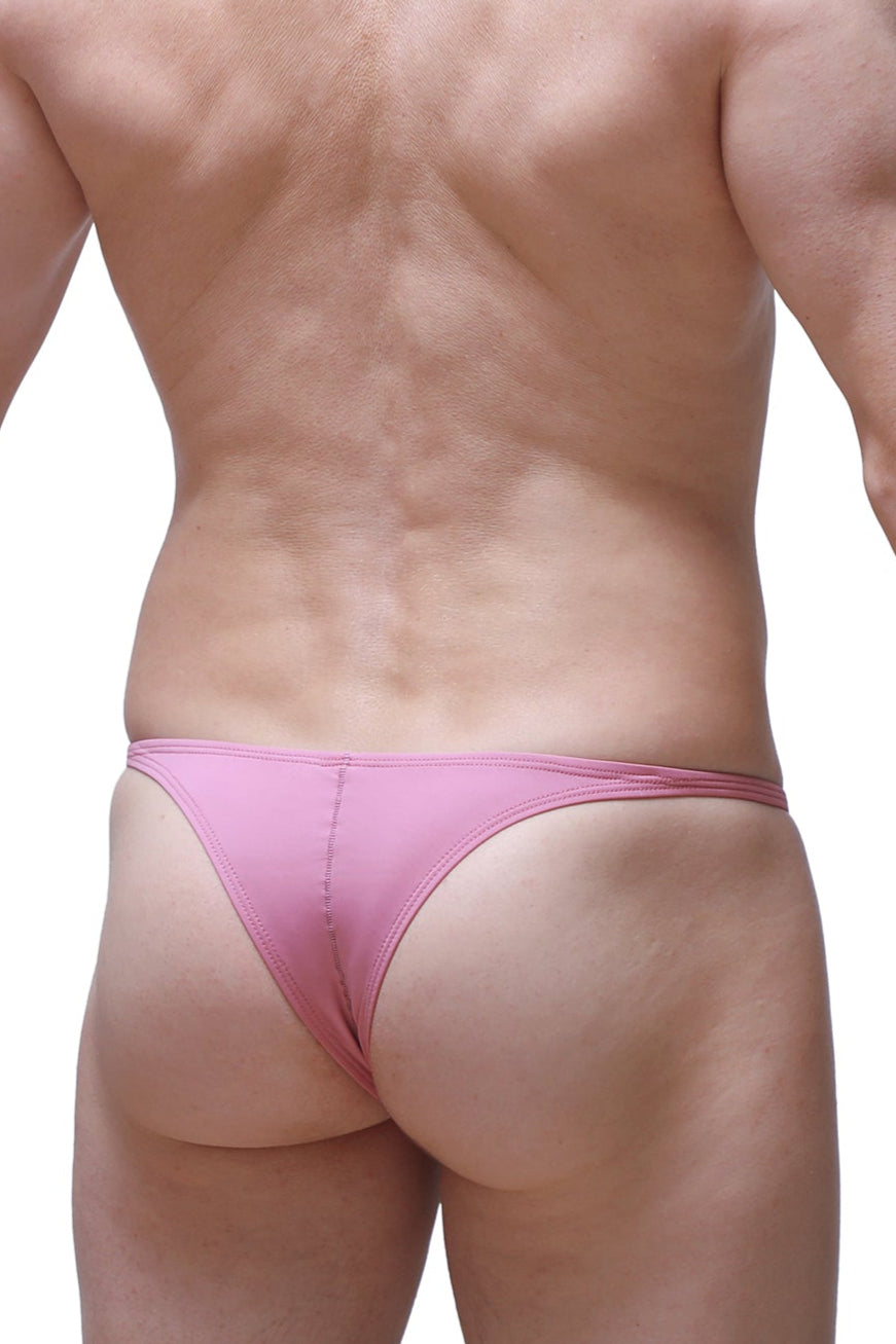 Pink thong from petitq bikini plellis cameo pink made of smooth stretchy fabric with a simple design and minimal seams