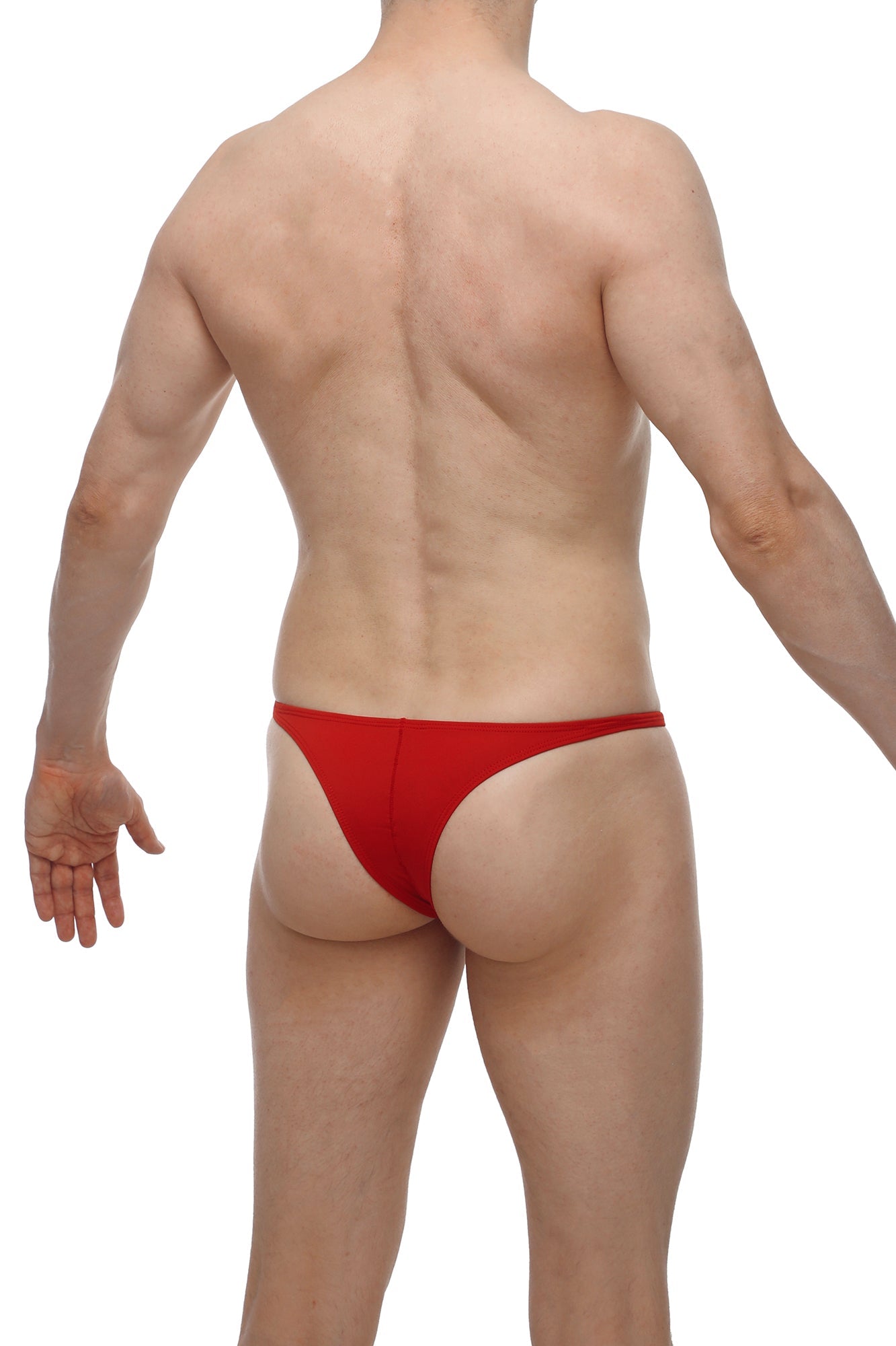 PetitQ bikini plellis red thong briefs in vibrant red featuring a minimal back design for comfortable everyday wear