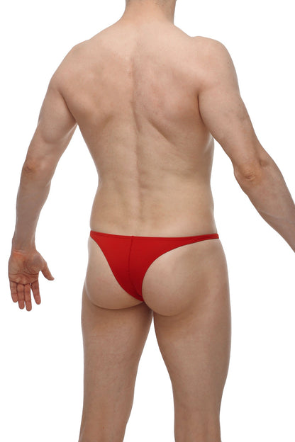 PetitQ bikini plellis red thong briefs in vibrant red featuring a minimal back design for comfortable everyday wear