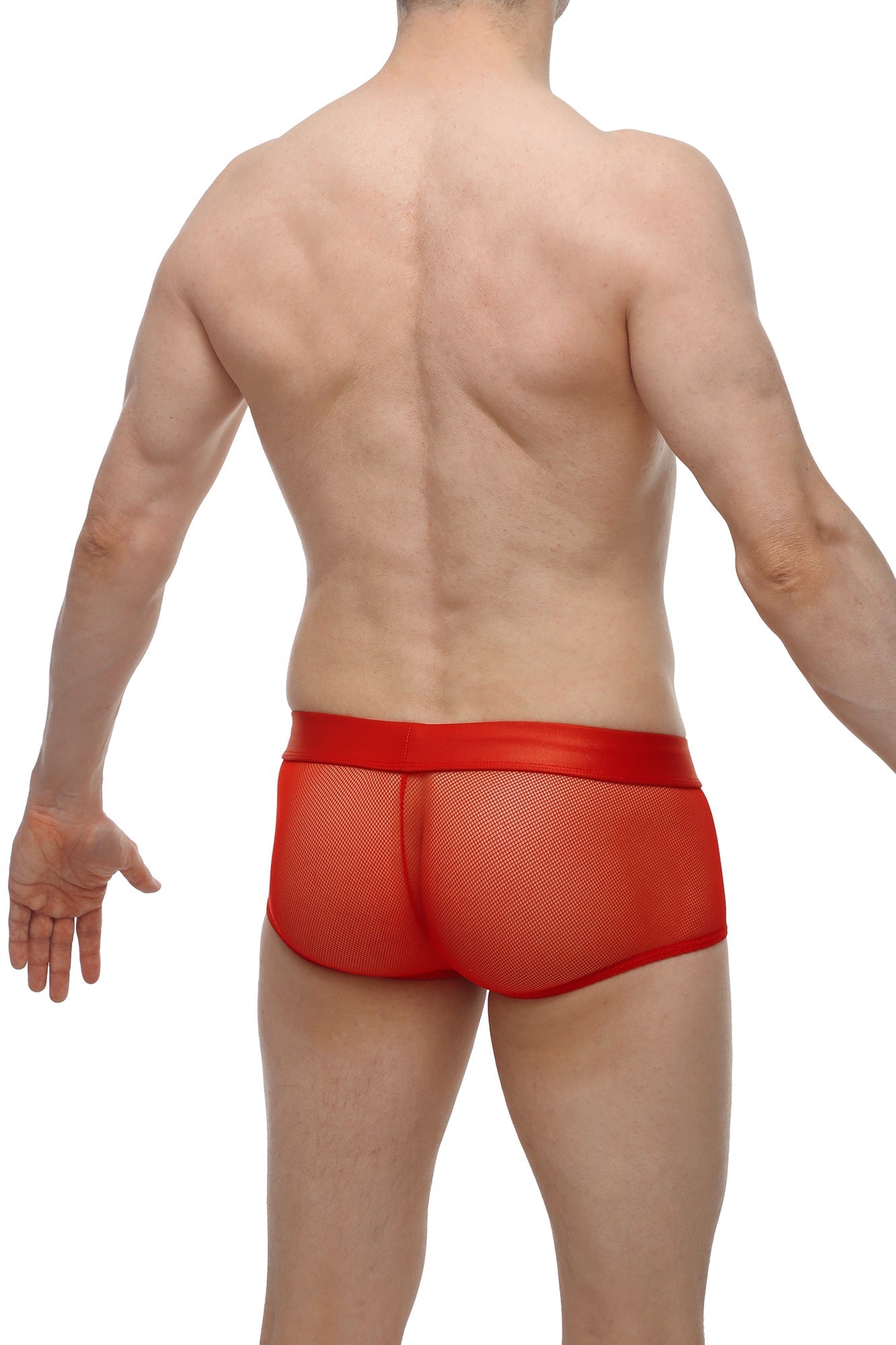 PetitQ boxer Ablon red mesh briefs with a solid red waistband for comfortable everyday wear