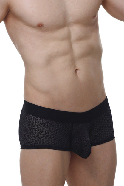 Black mesh briefs petitq boxer chillax macra black with solid waistband and central pouch for comfort and style