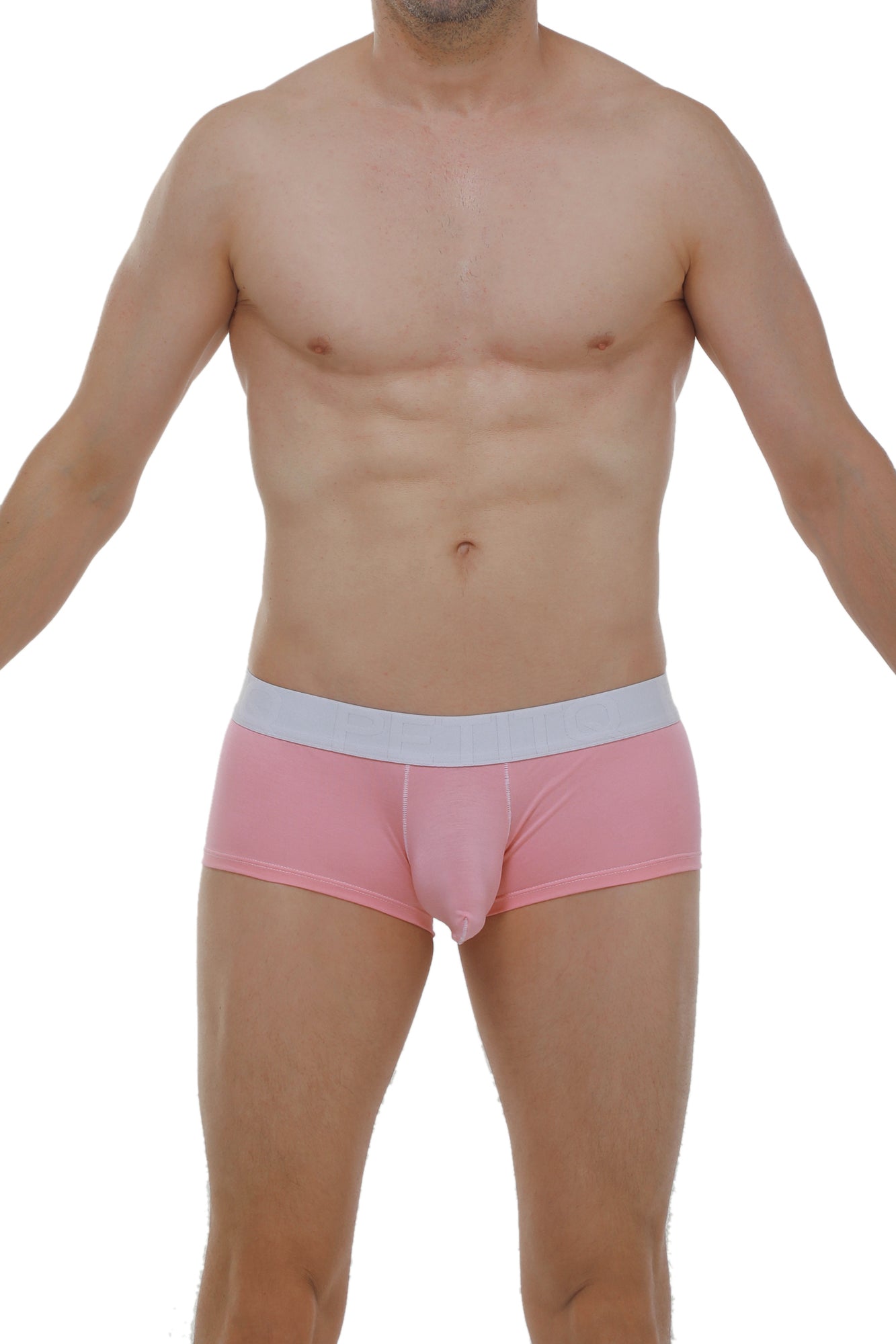 Petitq boxer chillax modal pink men’s briefs in pink with contrasting white waistband made from soft modal fabric
