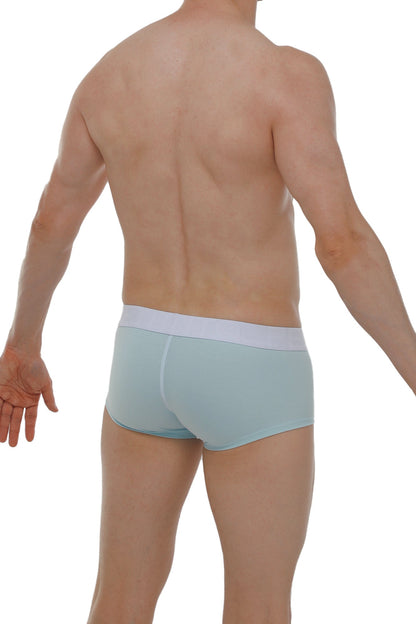 Light blue PetitQ boxer briefs with white waistband made of soft modal fabric for comfortable chillax wear