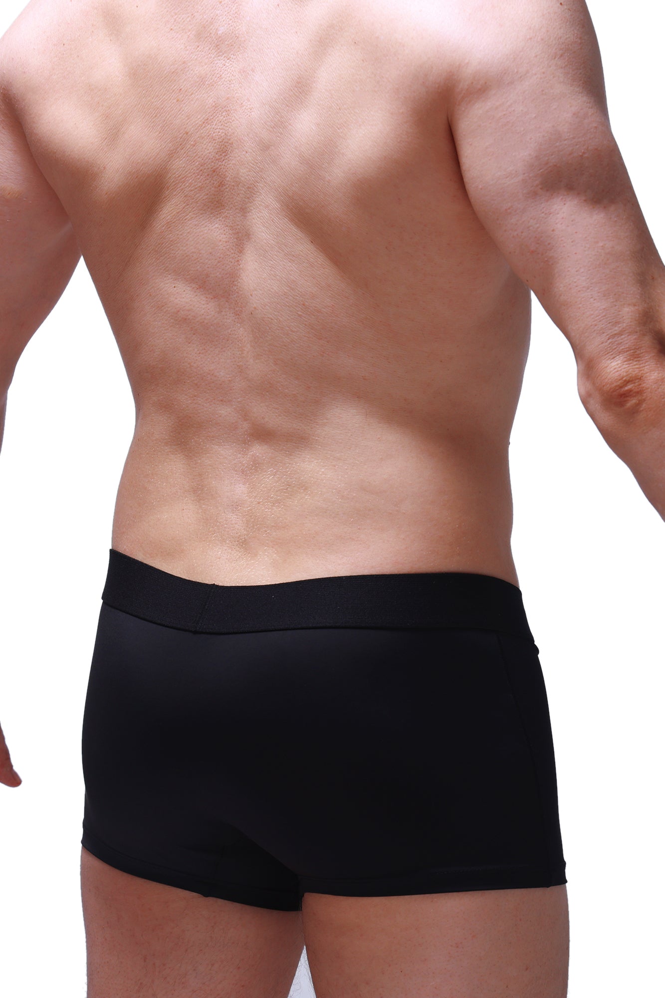 Black petitq boxer hang athletic briefs with smooth form-fitting fabric and elastic waistband for comfortable wear