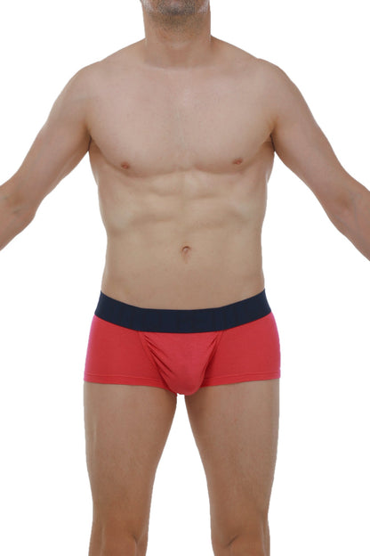 Red men’s briefs petitq boxer taik modal fuchsia with navy blue waistband for comfortable everyday wear