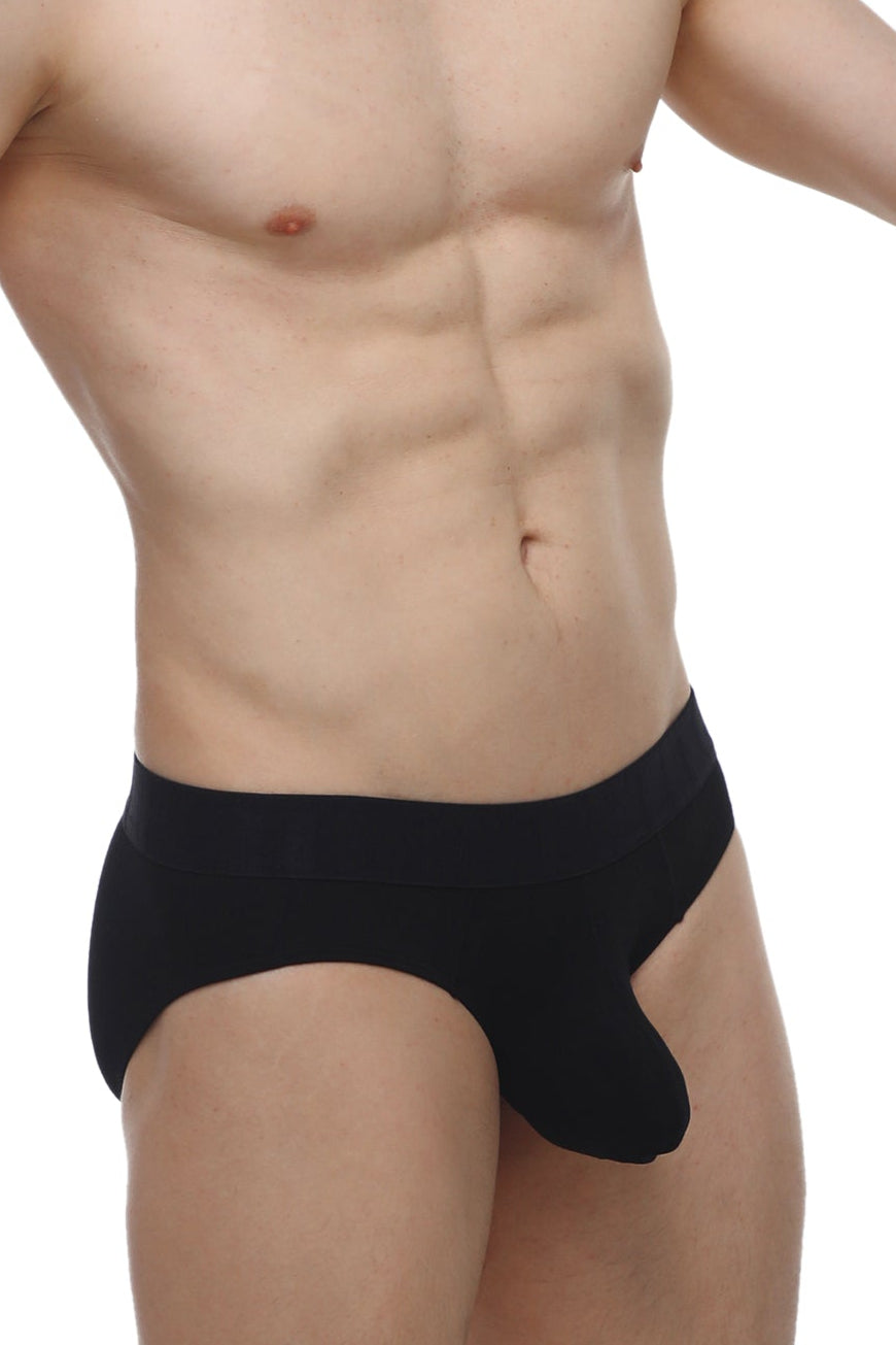 Petitq brief dome modal black black men’s briefs with snug form-fitting design in modal fabric