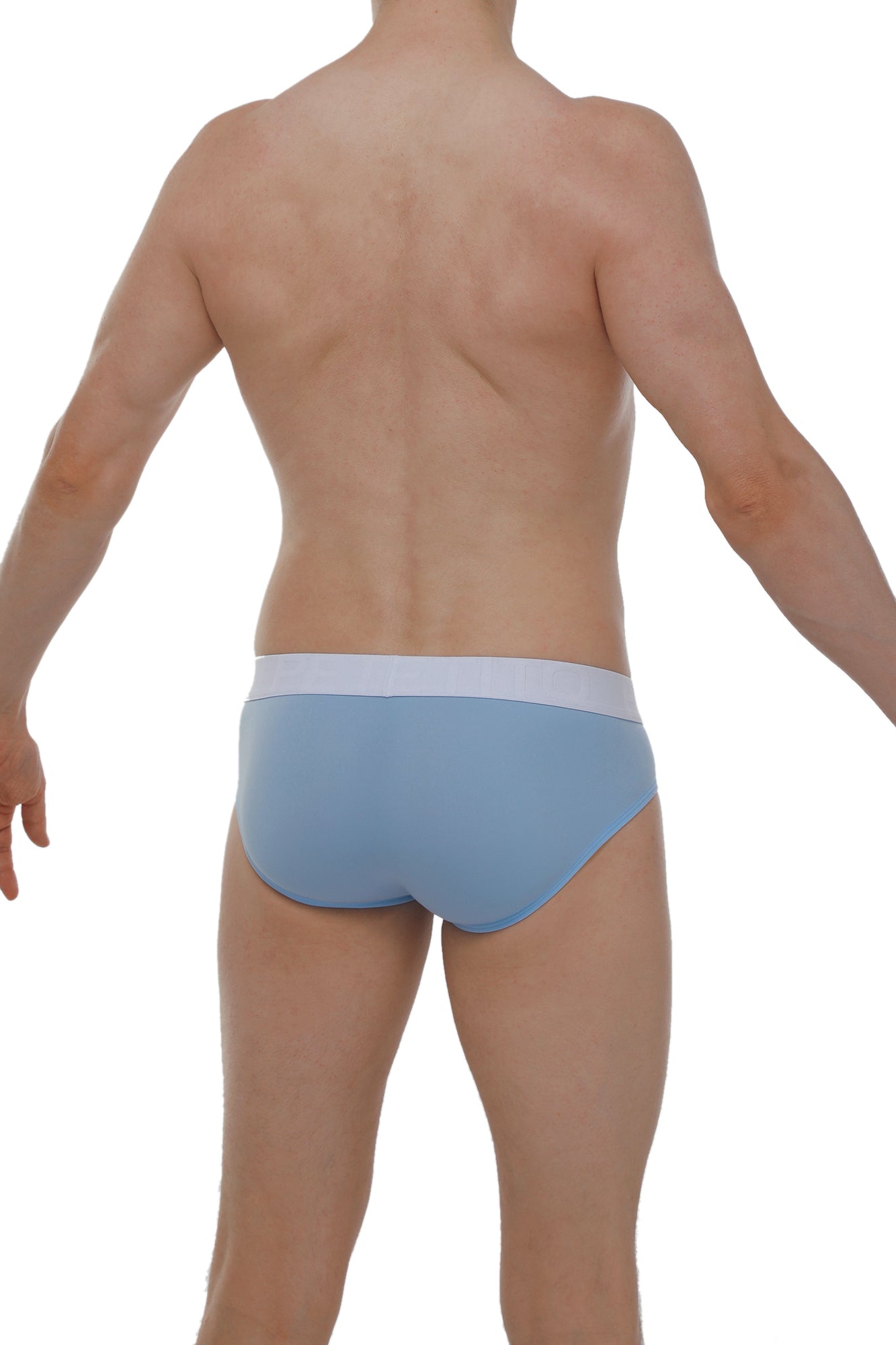 Light blue petitq briefs with white waistband made from breathable fabric for comfortable everyday wear