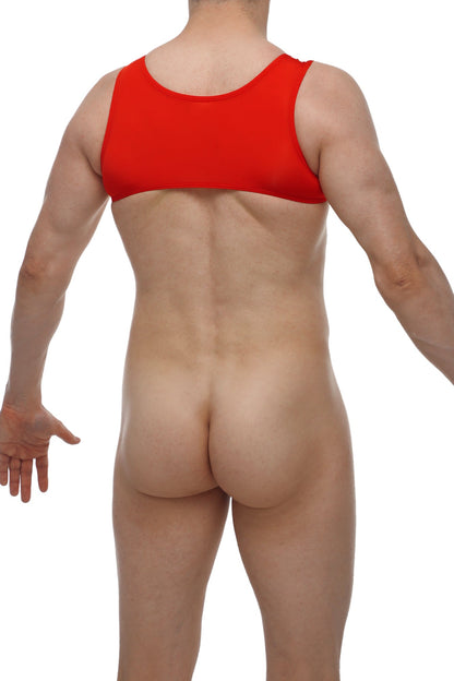 Red sleeveless top petitq harness armix featuring a rounded neckline and fitted design for stylish wear