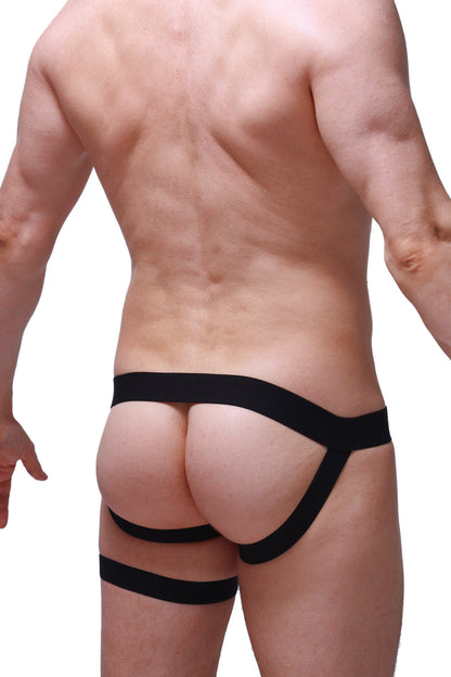 PetitQ jockstrap Prenay black black form-fitting three-strapped briefs with minimalist sleek design material