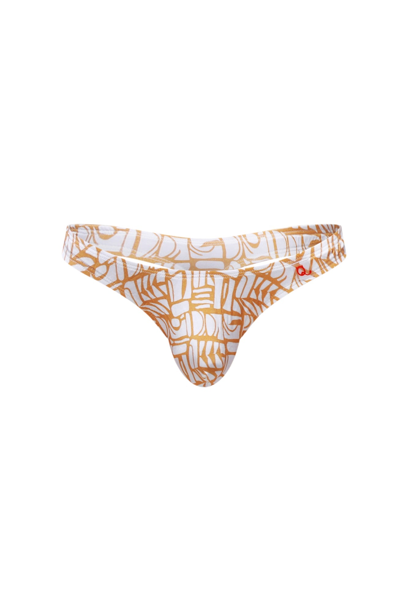 White and gold petitq thong chill carlot alloy with bold abstract geometric pattern for stylish comfort