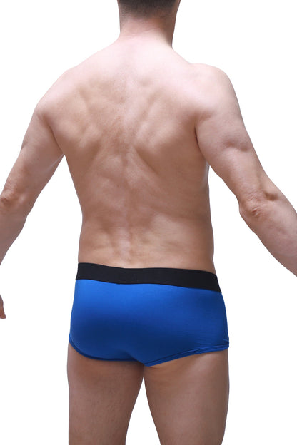 Blue athletic briefs petitq trunk morrier blue with black waistband designed for comfortable active wear