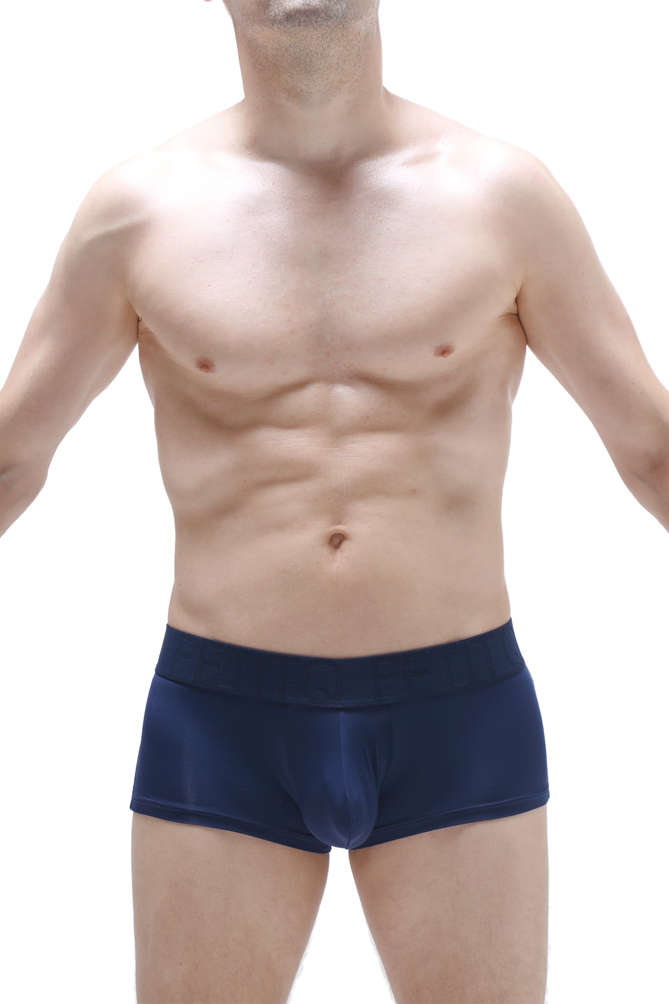Navy blue men’s briefs petitq trunk reotier plum navy with smooth, form-fitting fabric and contoured design