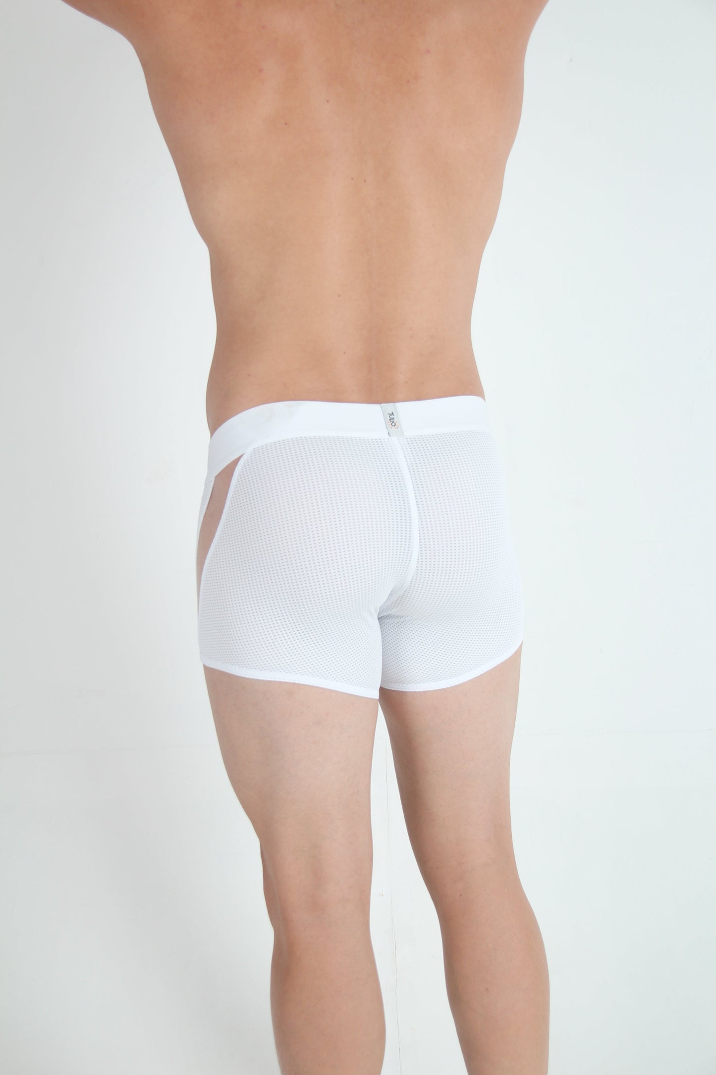 Tulio Mesh Panel Trunk Underwear - White