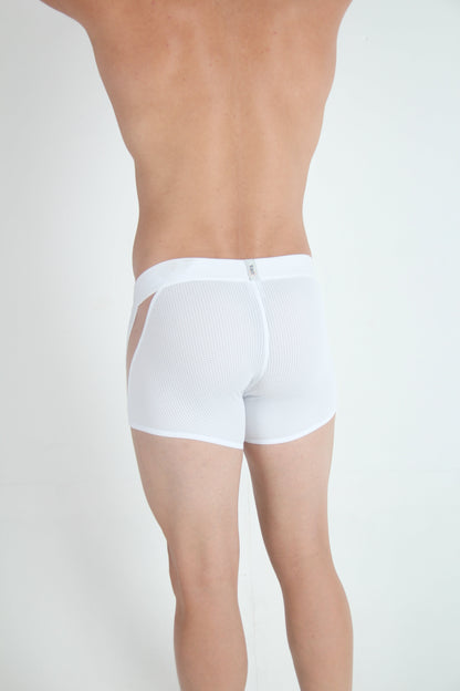 Tulio Mesh Panel Trunk Underwear - White