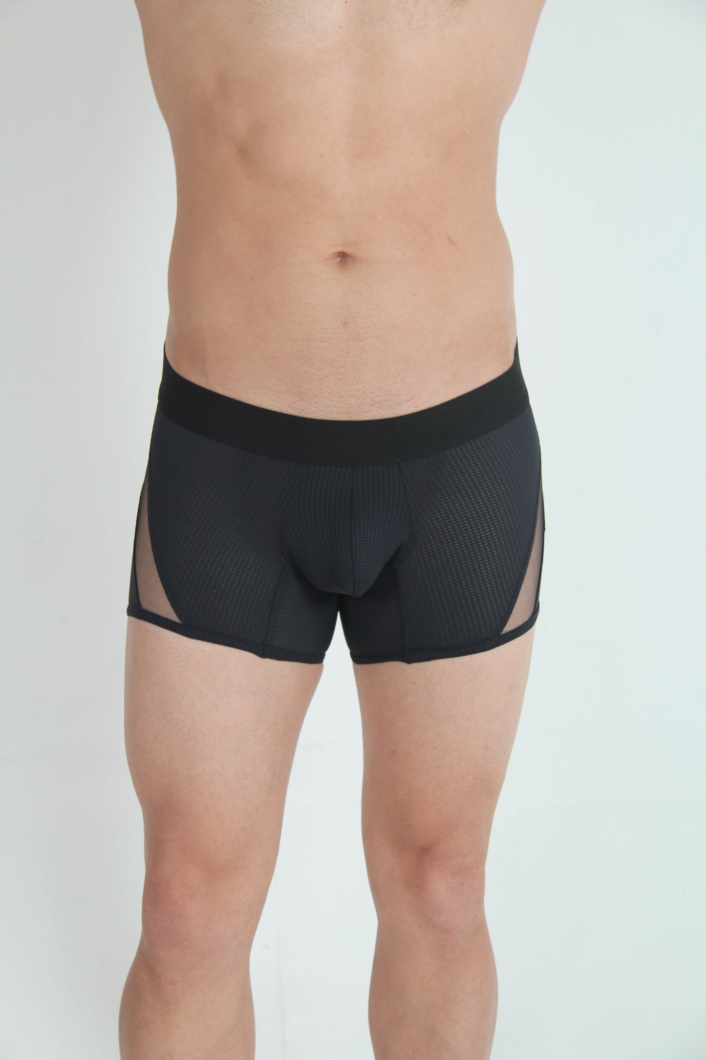 Tulio Mesh Panel Trunk Underwear - Black