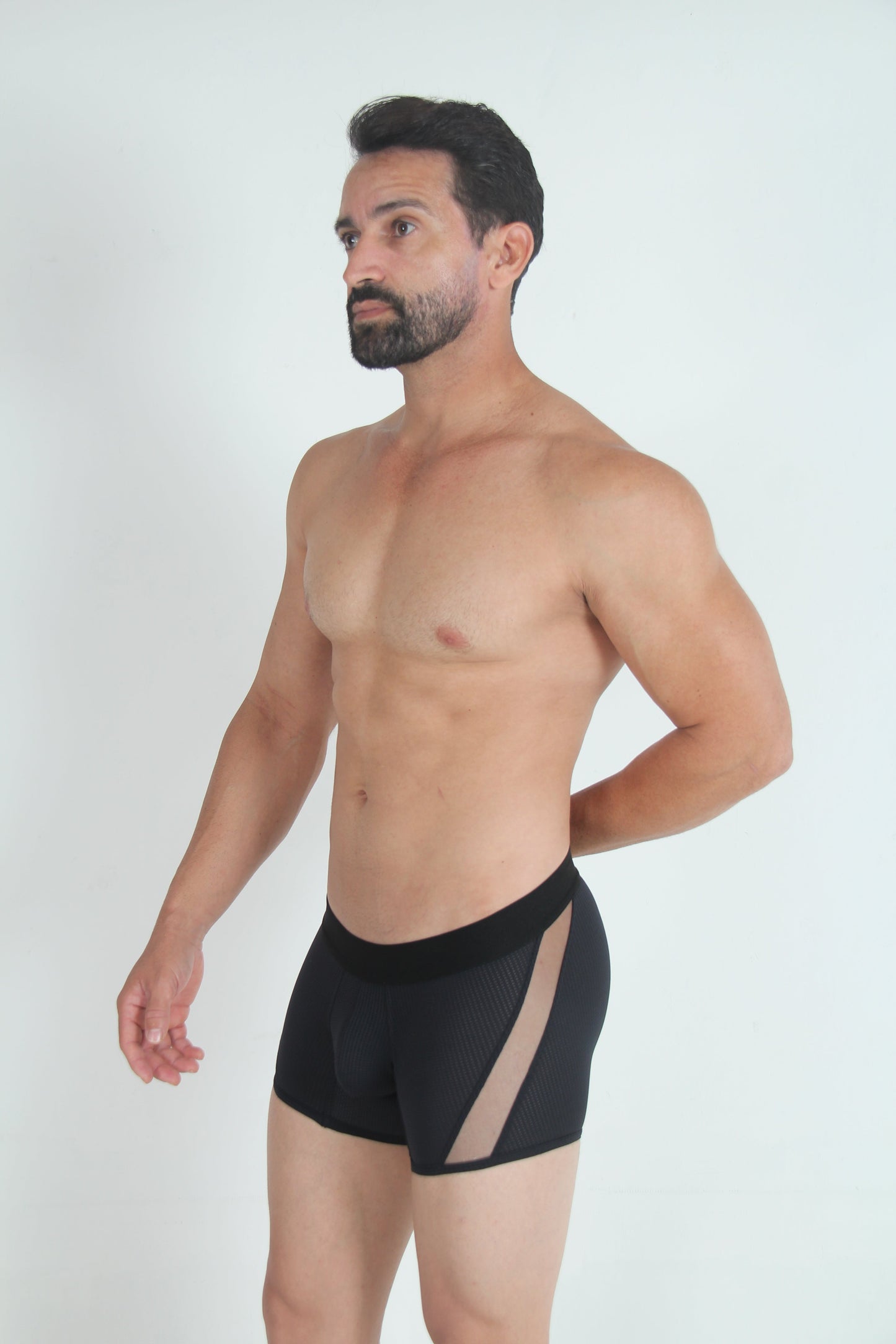 Tulio Mesh Panel Trunk Underwear - Black