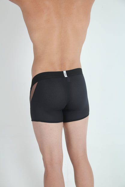 Tulio Mesh Panel Trunk Underwear - Black
