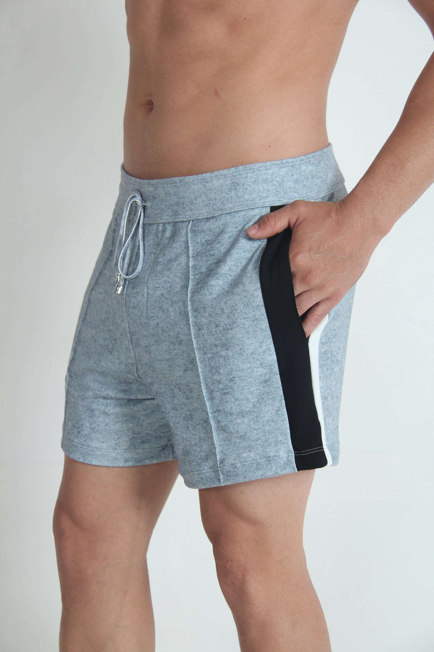 Tulio Panel Fleece Short - Grey/Black