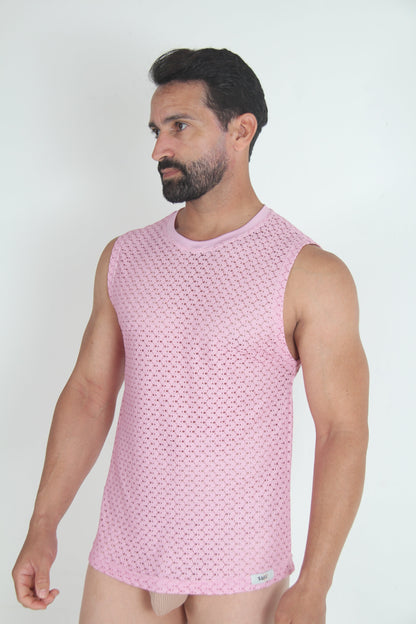 Tulio Lace Muscle Tank Top
