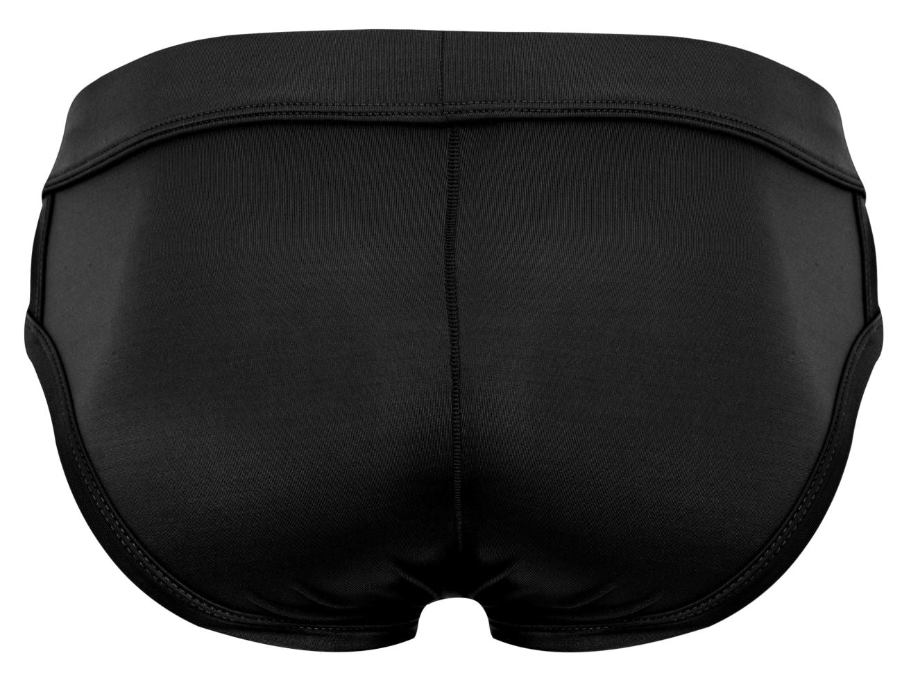 Pikante pik 2114 lenox briefs black swim trunks with smooth glossy finish and reinforced stitching along seams