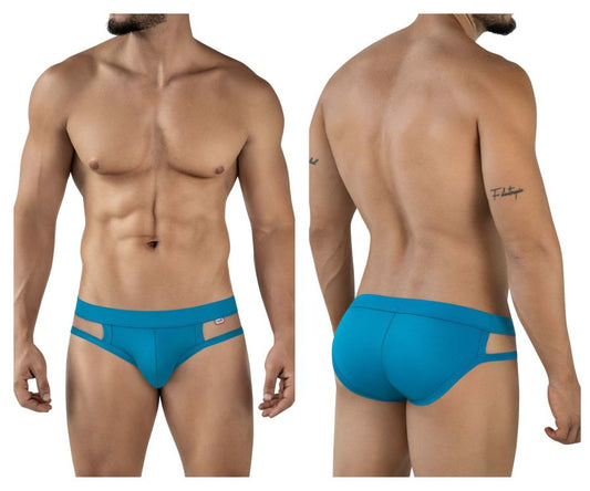 Bright blue Pikante PIK 2114 Lenox briefs with sleek form-fitting design and distinctive cut-out side panels