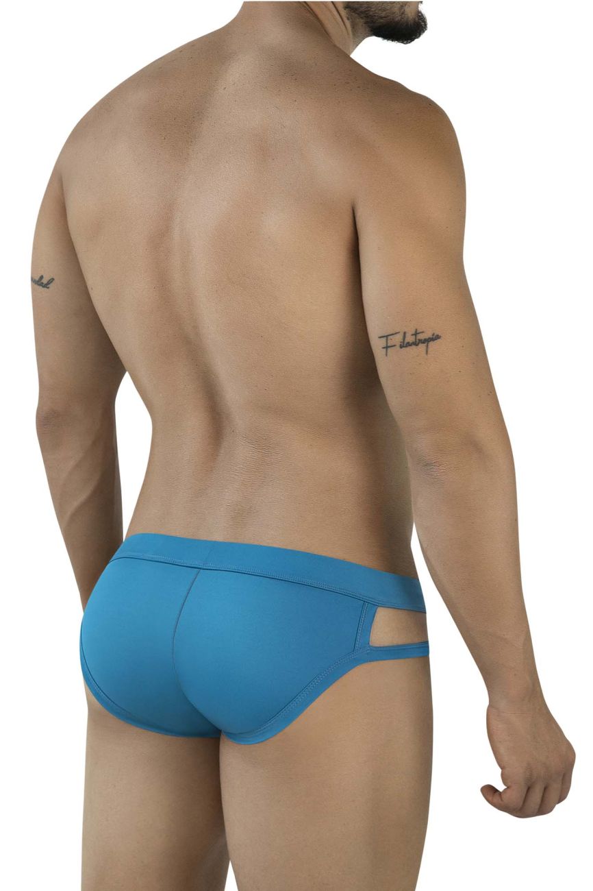 Blue pikante PIK 2114 Lenox briefs with sleek form-fitting design and side cutouts in athletic fabric