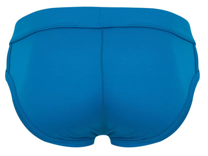 Pikante pik 2114 lenox briefs blue solid swim trunks with smooth stretchy fabric and clean stitching