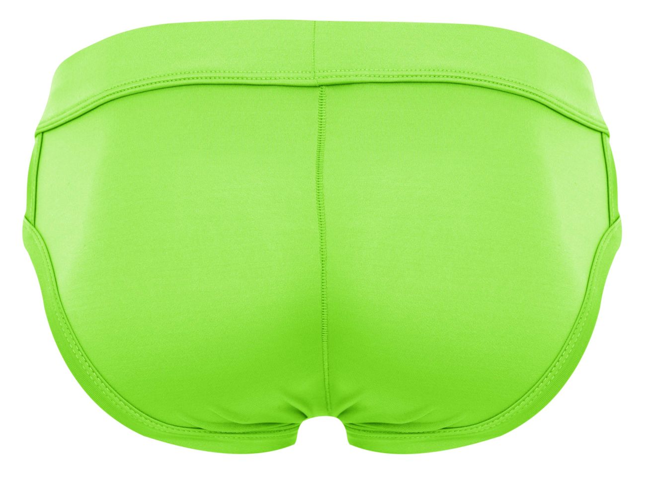 Bright lime green pikante PIK 2114 Lenox briefs swim trunks with smooth stretchy fabric and clean waistband stitching