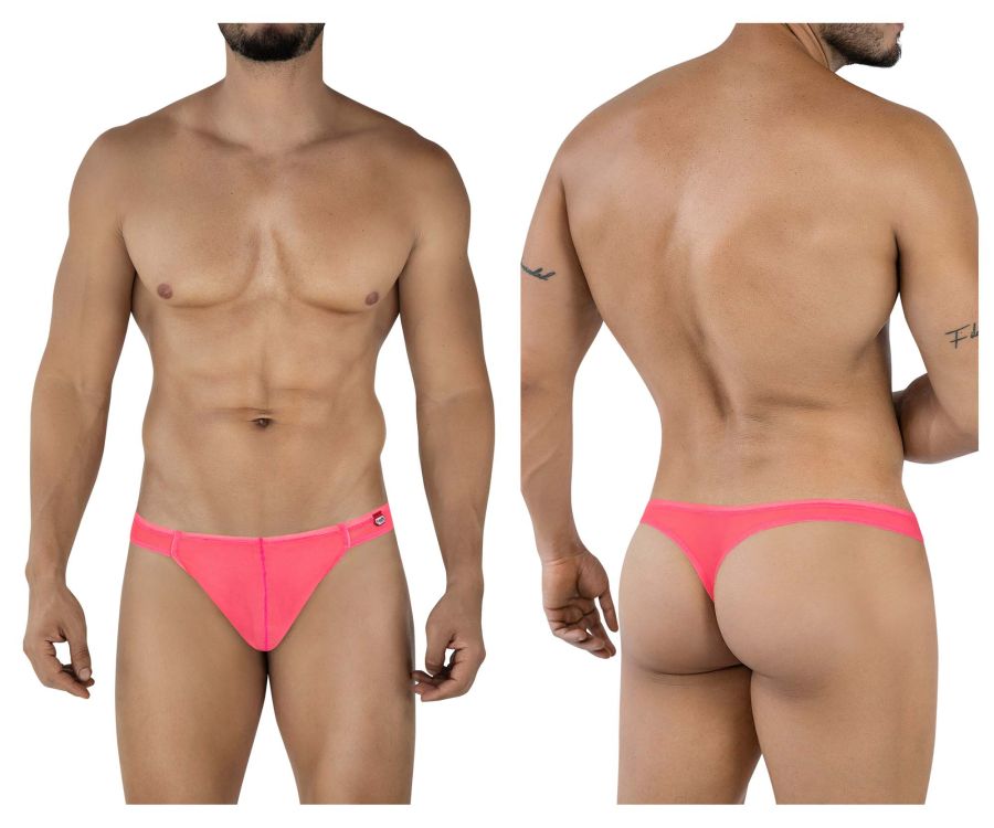 Bright pink seamless fabric briefs with minimalist design and small logo on the side from Pikante PIK 2115 Amusing Thongs