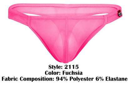 Fuchsia sheer mesh thong pikante pik 2115 amusing made of 94 polyester 6 elastane showing the back side