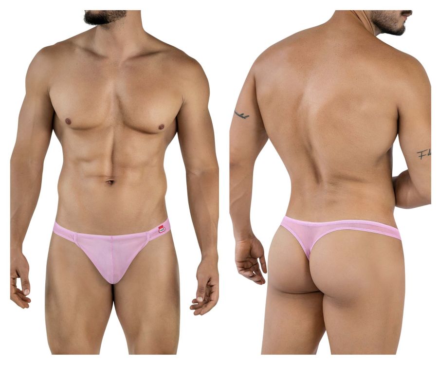Pink lilac thong with a small red logo on the sideband from pikante PIK 2115 amusing thongs collection