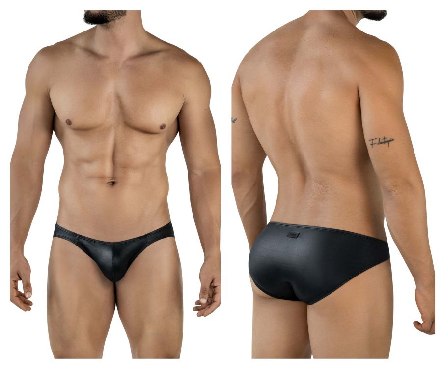 Black leather briefs pikante pik 2117 candy briefs with sleek form fitting design and subtle stitching details