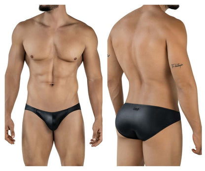 Black leather briefs pikante pik 2117 candy briefs with sleek form fitting design and subtle stitching details