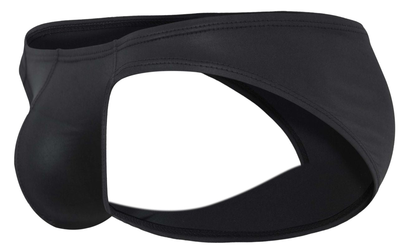 Black form-fitting pikante pik 2117 candy briefs with smooth seamless design and reinforced stitching edges