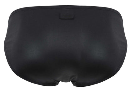 Black satin Pikante PIK 2117 Candy briefs with subtle sheen and small rectangular tag at the waistband