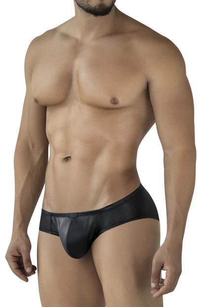 Black shiny faux leather Pikante PIK 2118 Candy briefs with a sleek form-fitting design