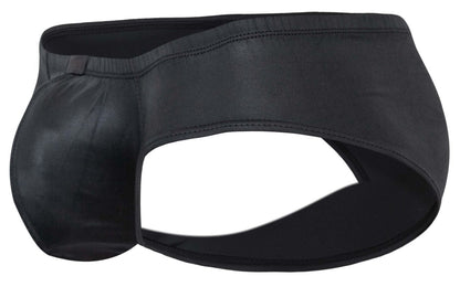 Black faux leather briefs pikante pIK 2118 candy briefs with smooth glossy finish and reinforced waistband stitching
