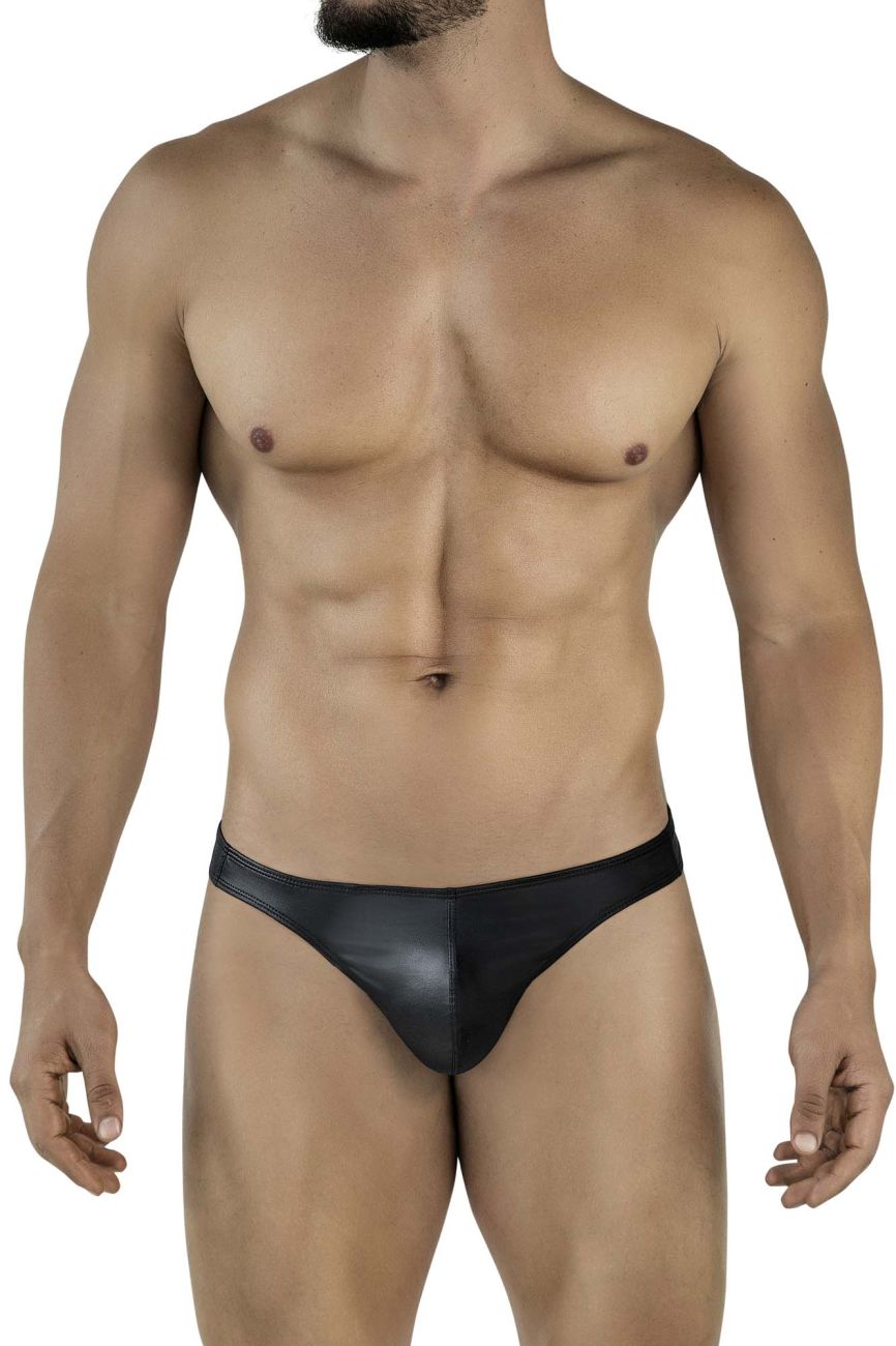 Black glossy leather thong from pikante pik 2119 candy thongs collection for stylish intimate wear