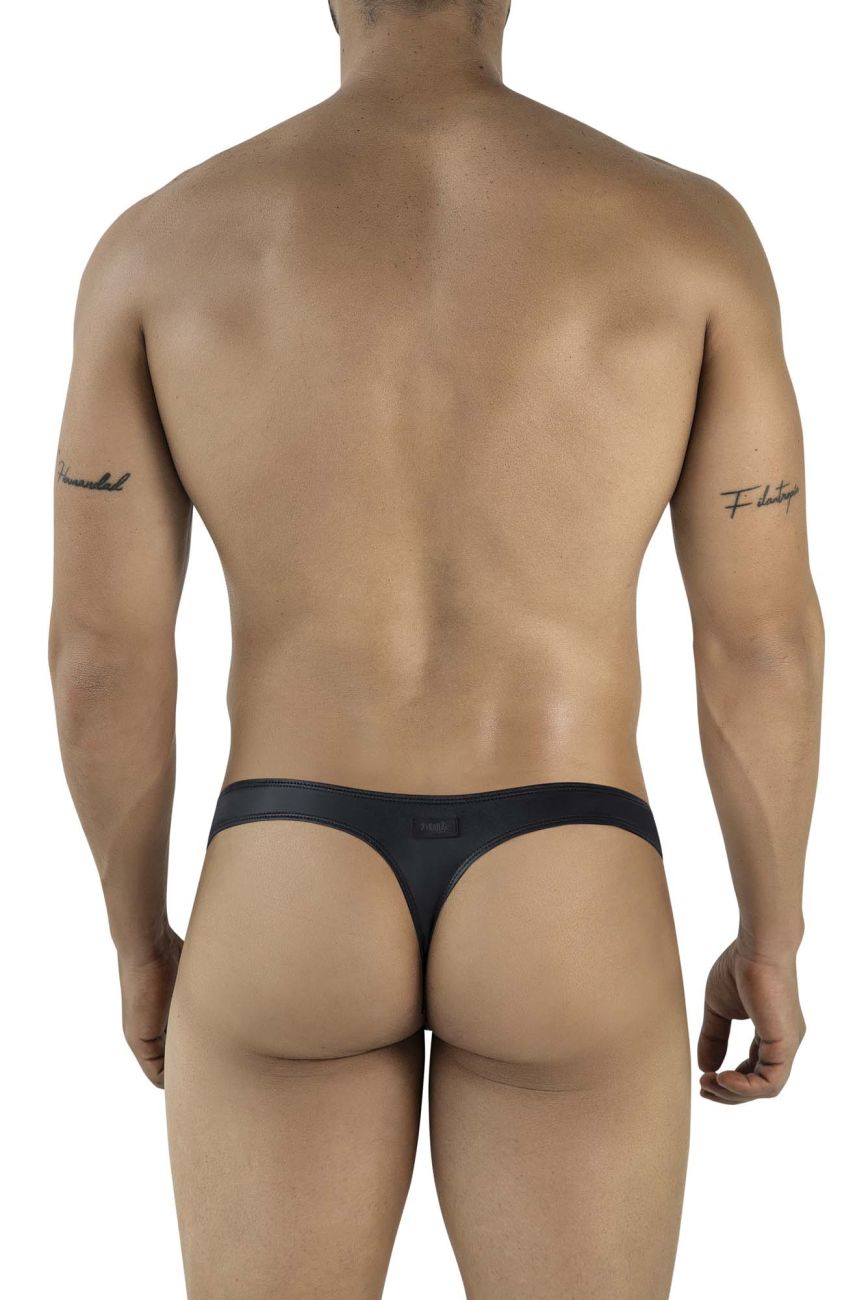 Black leather thong pikante pik 2119 candy thongs with sleek minimalist design in black color