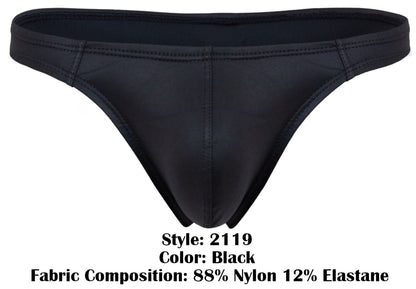 Black pikante PIK 2119 Candy thong made of 88 nylon 12 elastane with smooth form-fitting design and visible stitching