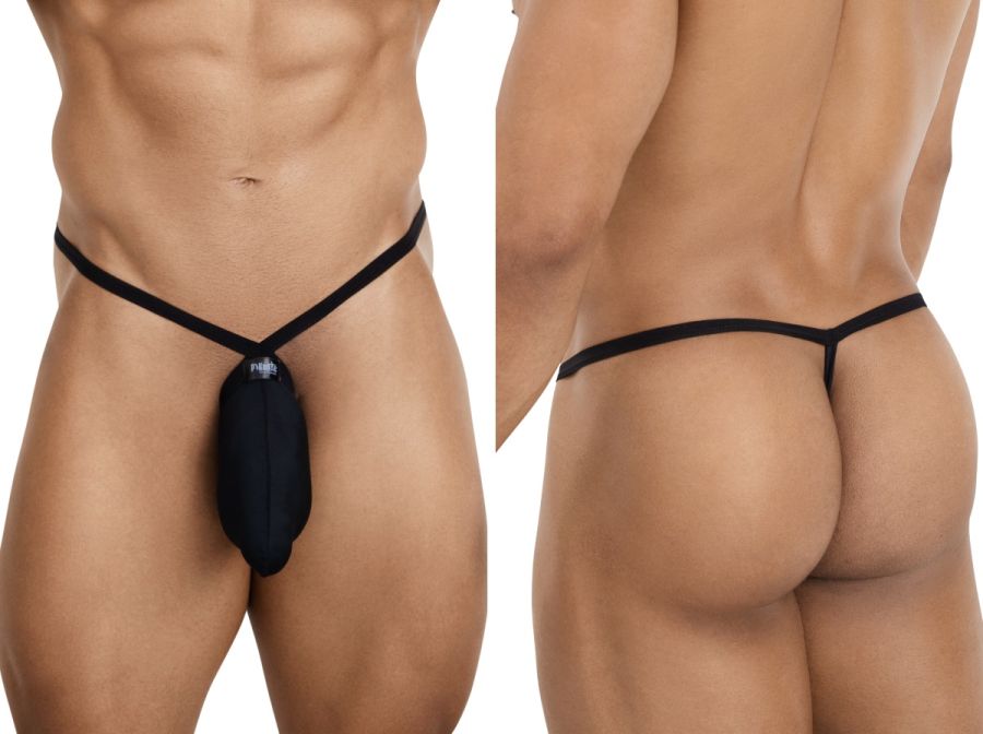 Pikante 26087 PIK 26087 String masculin minimaliste de couleur noir élégant Ensemble de couleur noire