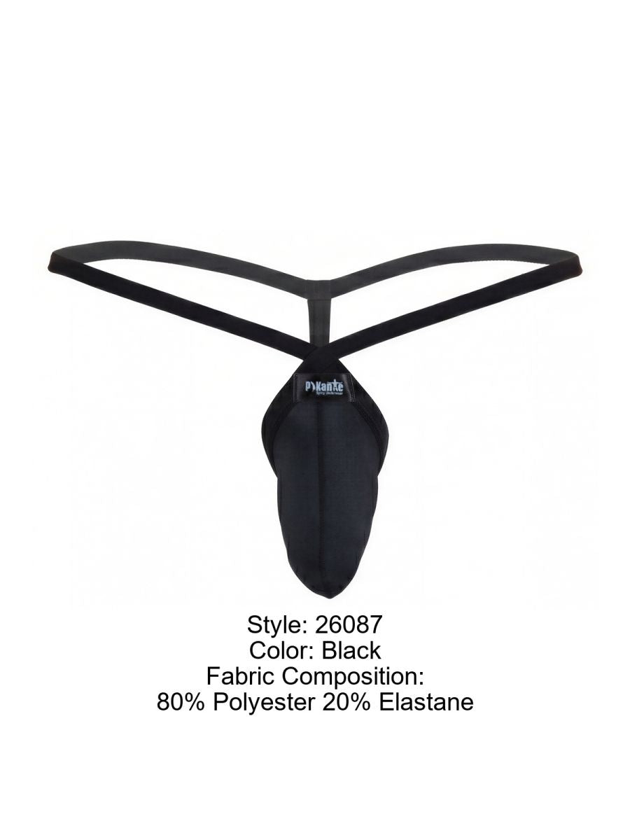 Pikante 26087 PIK 26087 String masculin minimaliste de couleur noir élégant Ensemble de couleur noire