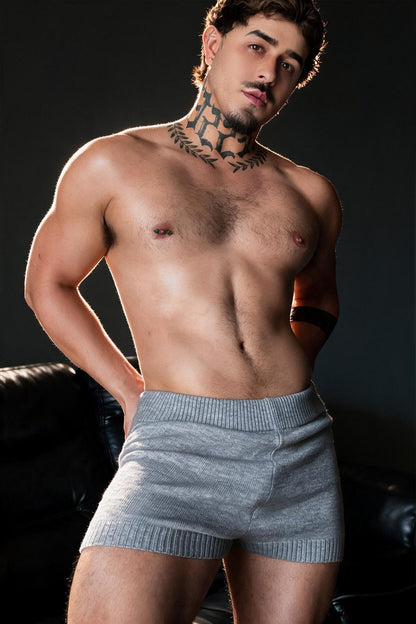 JJ Malibu Men's Plush Knit Babe Shorts - Dark Grey