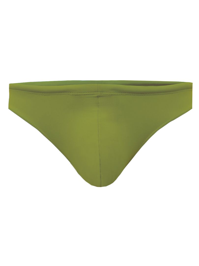 Olive green pride swim bikini swim trunks with smooth seamless fabric finish ideal for swimming and beachwear